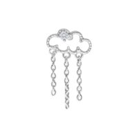 Embout Cloudy argenté avec chaînes pour Bioplast Embout Cloudy argenté avec chaînes et cristal sur fond blanc