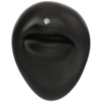 Embout facial noir avec cristal Embout facial noir avec cristal argenté sur fond blanc
