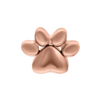 Embout Rosé Push Fit Little Paw Embout en forme de patte en titane rosé sur fond blanc