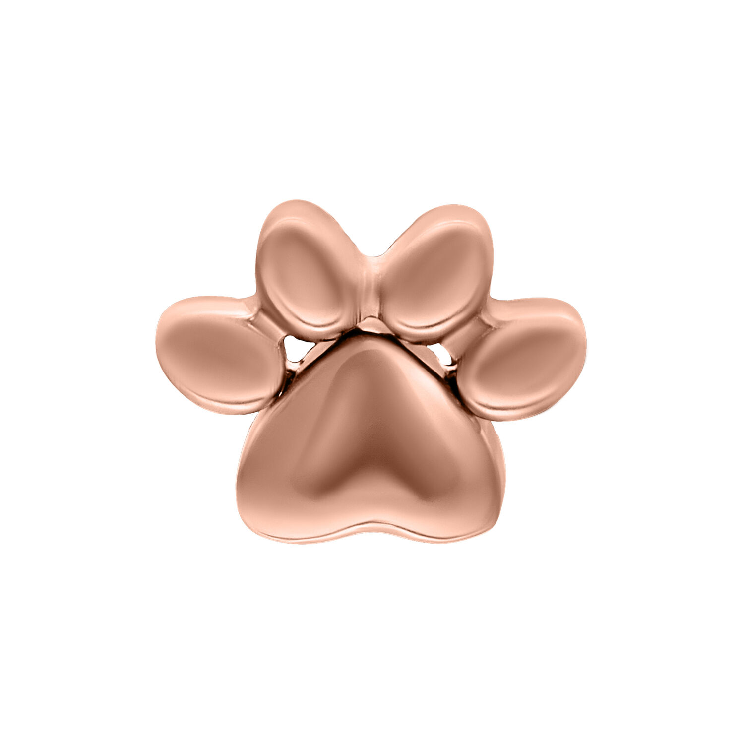 Embout Rosé Push Fit Little Paw Embout en forme de patte en titane rosé sur fond blanc