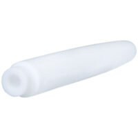 Écarteur en PTFE blanc pour piercings Écarteur en PTFE blanc pour utilisation avec des piercings d'oreille sur fond blanc