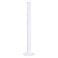Labret en PTFE sans filetage 18mm Labret en PTFE transparent avec base plate sur fond blanc