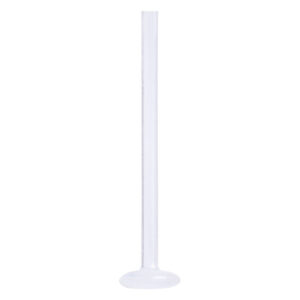 Labret en PTFE transparent avec base plate sur fond blanc