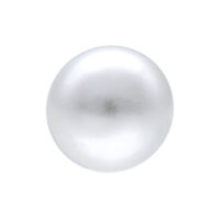 Perle synthétique pour piercing, 3mm Perle synthétique blanche à surface lisse sur fond blanc