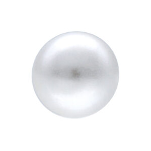 Perle synthétique blanche à surface lisse sur fond blanc