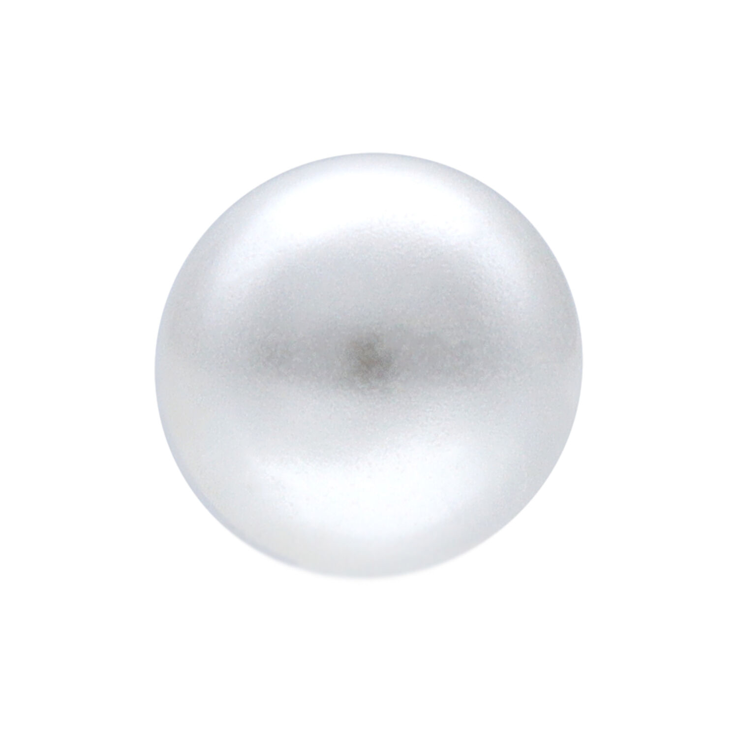 Perle synthétique pour piercing, 3mm Perle synthétique blanche à surface lisse sur fond blanc