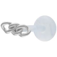 Labret argenté avec design de chaîne épaisse sur fond clair