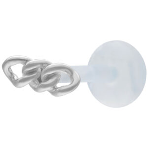 Labret argenté avec design de chaîne épaisse sur fond clair