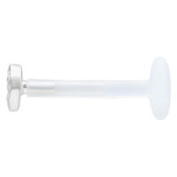 Labret en argent avec embout martelé Labret en argent avec embout martelé sur fond blanc