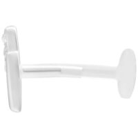 Labret en argent avec double barre en cristal 5,0 mm Labret argenté avec double barre en cristal et Push Fit sur fond blanc