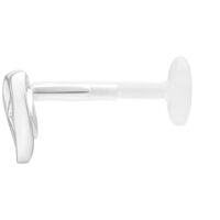 Piercing Labret Push Fit Argent en Vue Latérale Piercing Labret argent avec Push Fit sur fond blanc