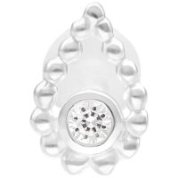 Bead Drop Push Fit Labret 5mm Argent Bead Drop Push Fit Labret argenté de 5 mm sur fond blanc