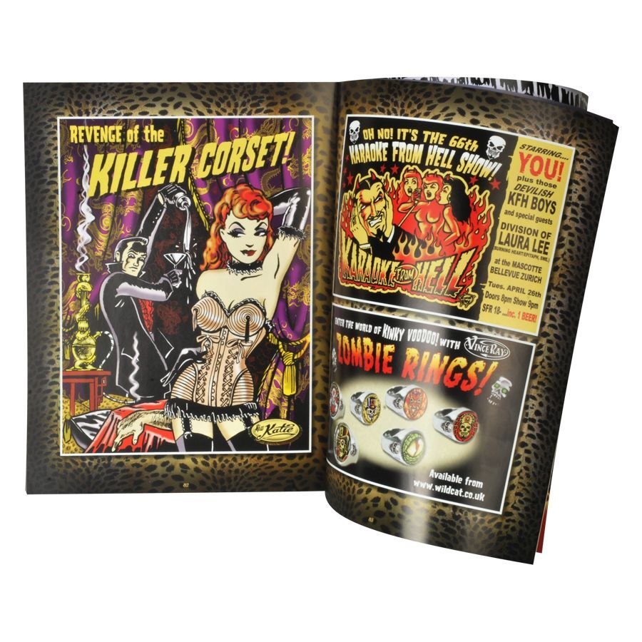 Comic ouvert avec motif vaudou coloré et illustrations de Vince Ray