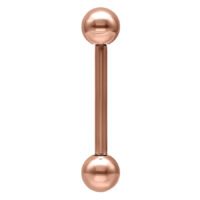Barbell Piercing en or rose Barbell Piercing en or rose en acier chirurgical sur fond blanc