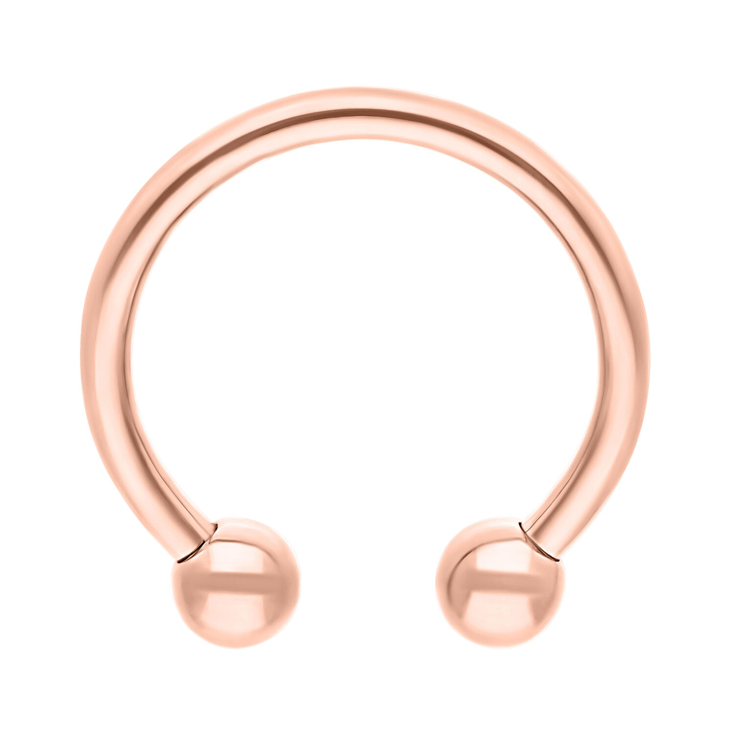 Barbell circulaire en titane rosé Barbell circulaire en titane rosé sur fond blanc