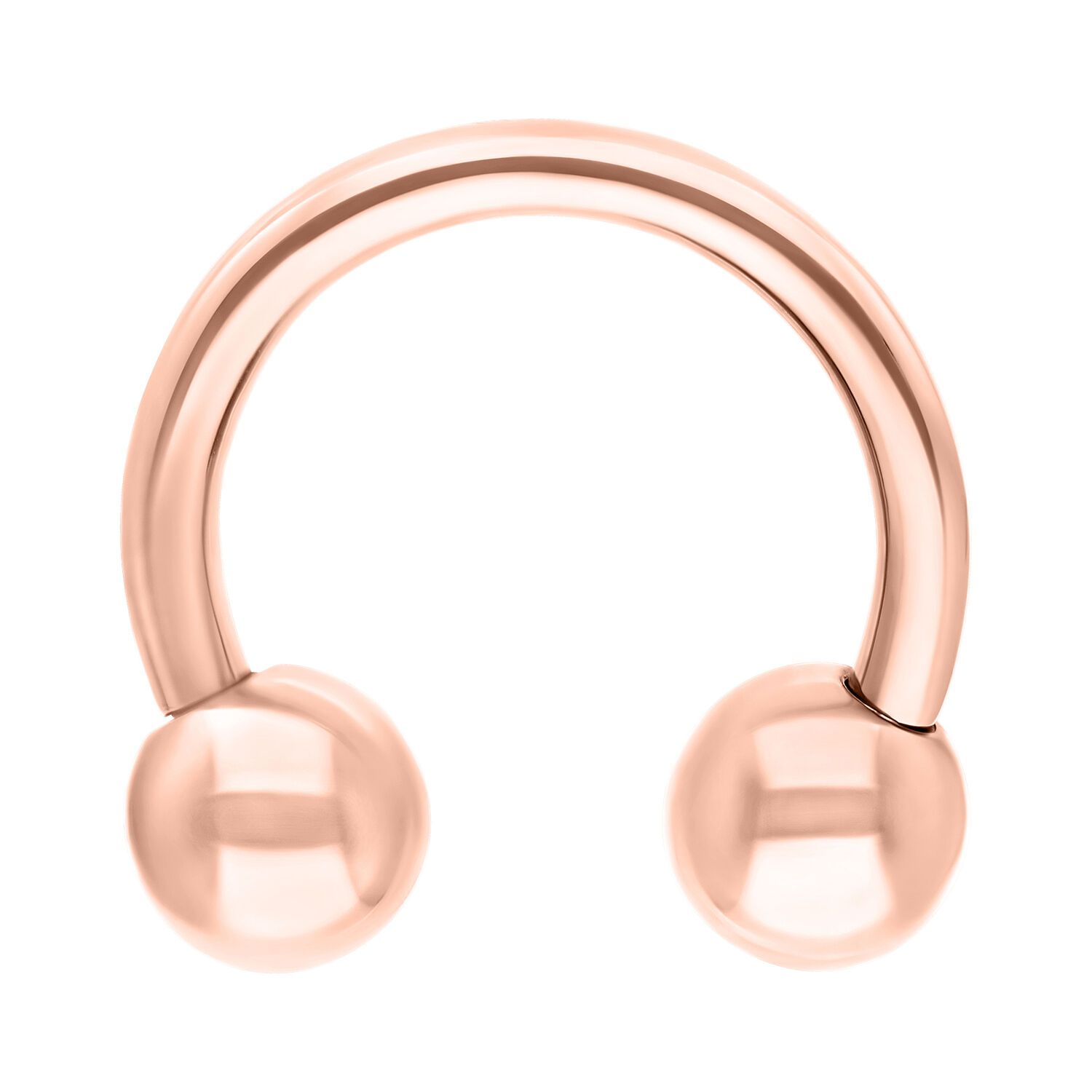 Barbell circulaire en titane rosé Barbell circulaire en titane rosé sur fond blanc