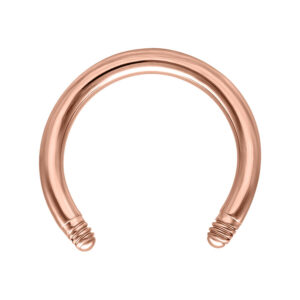 Barbell circulaire rose doré en titane de 1,2 mm sur fond blanc