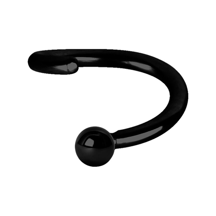 Anneau de piercing noir 0,8 mm d'épaisseur Anneau noir Continuous Ball Closure en acier chirurgical avec fermoir à bille
