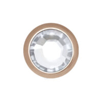 Kristallklarer Titan Roségold Aufsatz 5,0 mm Runder Piercingaufsatz aus Titan in Roségold mit kristallklarem Stein, 5,0 mm