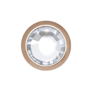 Runder Piercingaufsatz aus Titan in Roségold mit kristallklarem Stein, 5,0 mm