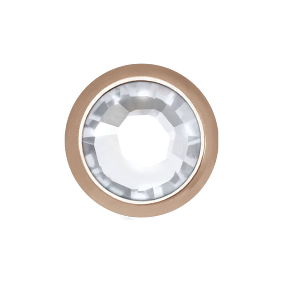 Kristallklarer Titan Roségold Aufsatz 5,0 mm Runder Piercingaufsatz aus Titan in Roségold mit kristallklarem Stein, 5,0 mm