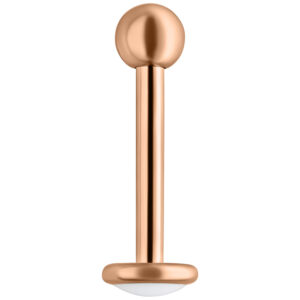 Labret en titane rosé avec filetage externe, 7,0 mm de long, sur fond blanc