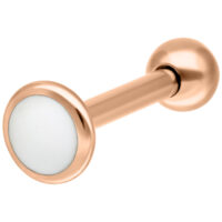 Labret en titane or rose 7 mm filetage externe Labret en titane or rose avec filetage externe sur fond blanc