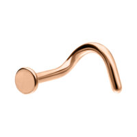 Clou de Nez en Titane Rosé 1,0 mm Fin clou de nez en titane rosé avec disque rond sur fond blanc