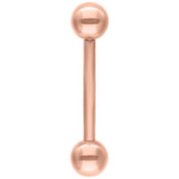 Micro Barbell en Titane Rosé Micro-barbell en titane rosé avec des boules lisses sur fond blanc