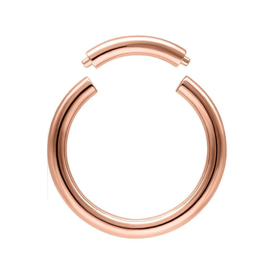 Anneau segment en or rose, 1,6 mm d'épaisseur Anneau segment en or rose en titane avec 1,6 mm d'épaisseur et 10 mm de diamètre intérieur sur fond blanc