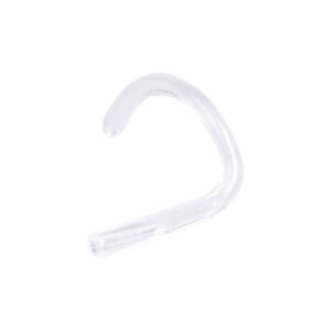 Barre de remplacement transparente en bioplast courbée sur fond blanc