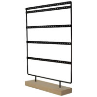Présentoir noir pour Little Hoops de Wildcat Présentoir en métal noir pour boucles d'oreilles sur socle en bois, autoportant
