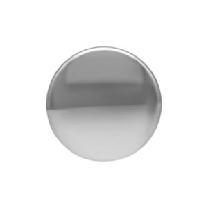 Disque rond en titane argenté sur fond blanc