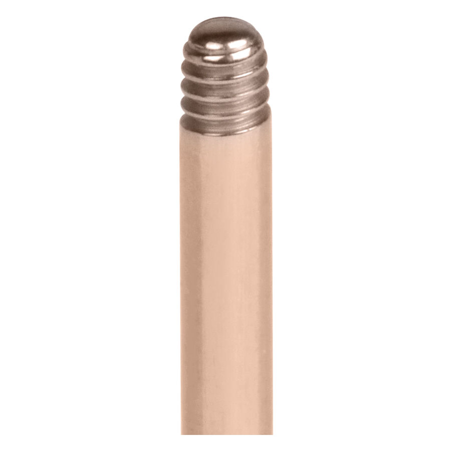 Labret en titane rose doré avec filetage externe Gros plan d'un labret en titane rose doré avec filetage externe sur fond blanc