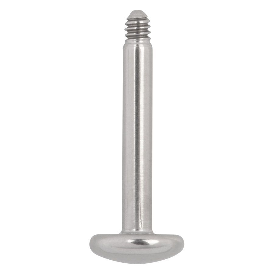 Labret en titane argenté sans boule Labret en titane argenté sans boule sur fond blanc