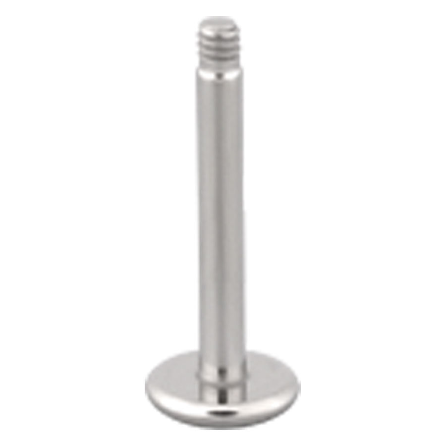 Labret en titane sans boule, argent Labret en titane argenté sans boule sur fond blanc