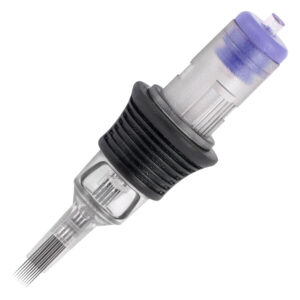 Aiguille Magnum Cartridge avec boîtier transparent et poignée noire sur fond blanc