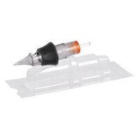 Cartouches Round Liner de Wildcat Cartouche Round Liner en acier chirurgical avec boîtier transparent sur fond blanc