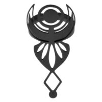Anneau Wicca Sacré Noir 18 mm Anneau Wicca Sacré Noir en acier chirurgical 316L, taille 18 mm sur fond blanc