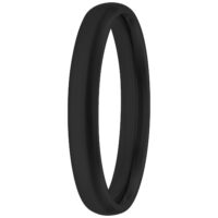 Bague basique noire 17,0 mm en acier chirurgical Bague noire en acier chirurgical, taille 17,0 mm, sur fond blanc