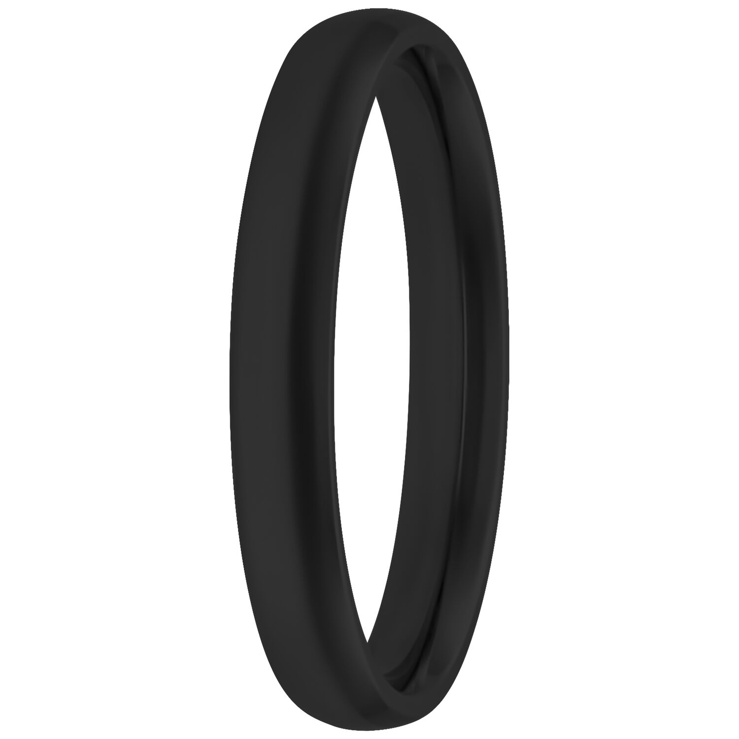 Bague basique noire 17,0 mm en acier chirurgical Bague noire en acier chirurgical, taille 17,0 mm, sur fond blanc
