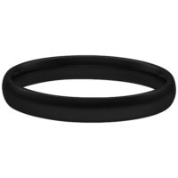 Anneau Basique Noir 17,0 mm en Acier Chirurgical Anneau noir en acier chirurgical 316L, taille 17,0 mm sur fond blanc