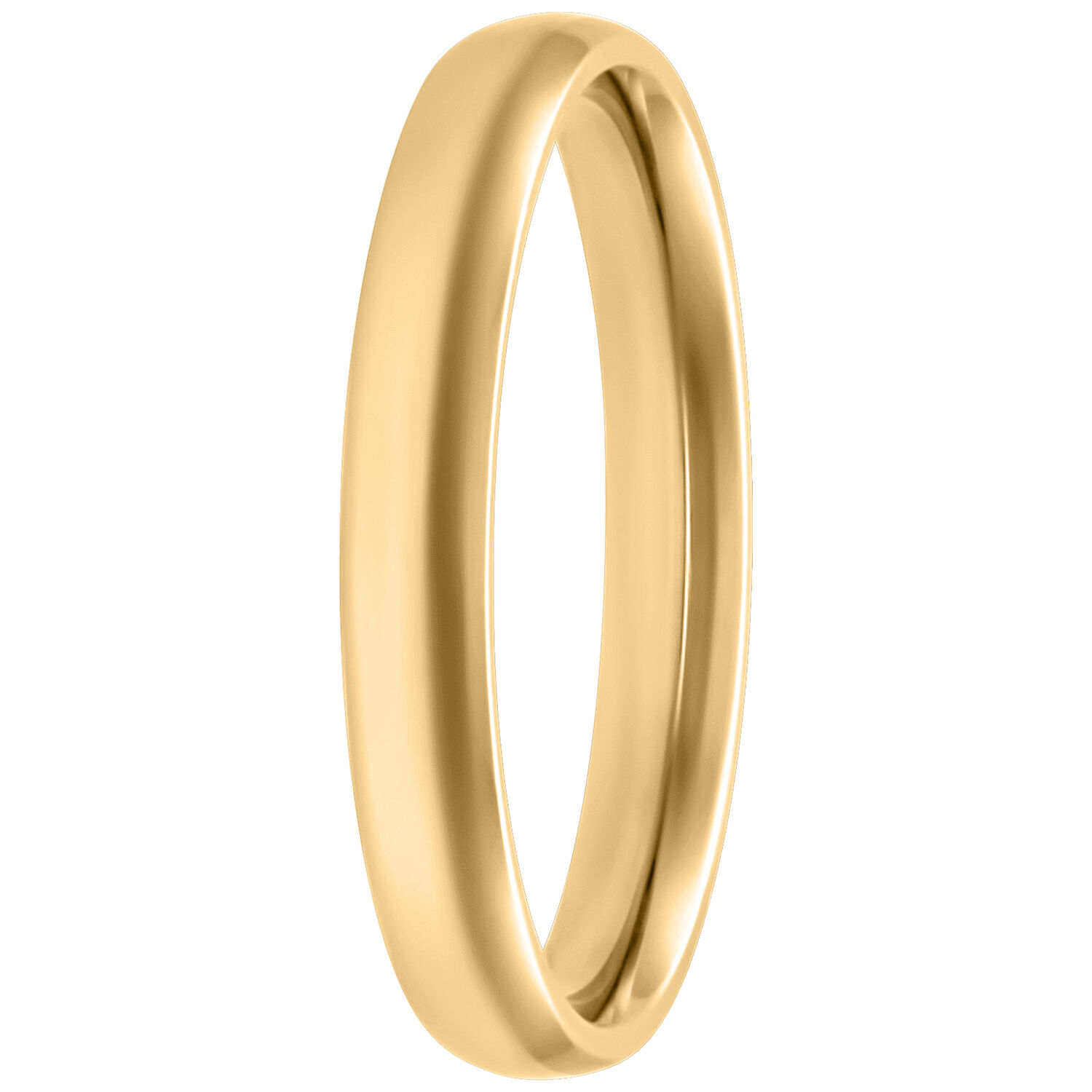 Bague basique dorée 17,0 mm en acier chirurgical Bague dorée en acier chirurgical 316L, taille 17,0 mm, sur fond blanc