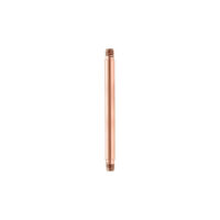 Barbell de piercing en or rose 1,6mm 16mm Piercing en titane or rose avec filetage externe sur fond blanc