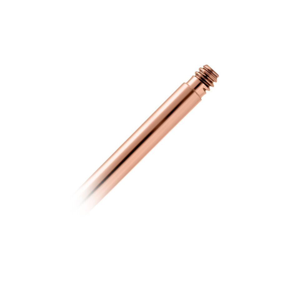 Barre de piercing en titane rose doré 16mm Barre de piercing droite en titane rose doré avec filetage externe, longueur 16mm