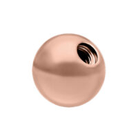 Boule filetée en titane rose doré 4mm Boule filetée en titane rose doré sur fond blanc