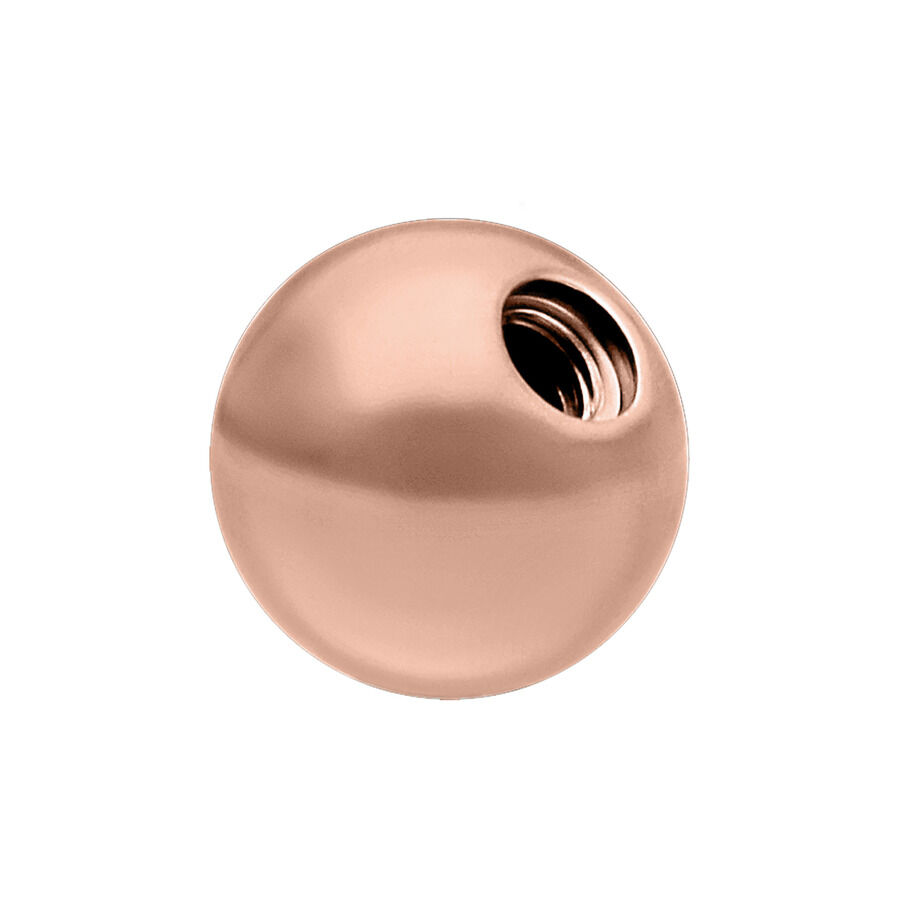 Boule filetée en titane rose doré 4mm Boule filetée en titane rose doré sur fond blanc