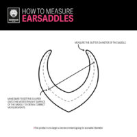Diagramme pour mesurer le diamètre extérieur des Earsaddles sur fond blanc