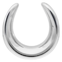 Selle d'oreille argentée en acier chirurgical, taille 30mm, sur fond blanc