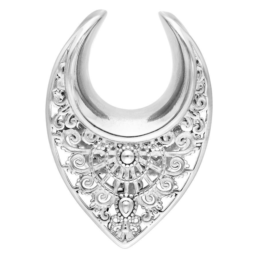 Ear Saddle Oriental argenté 25mm Ear Saddle Oriental argenté avec motif délicat, taille 25mm
